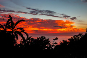 Paradise sunset in the Manuel Antonio National Park. Costa Rica