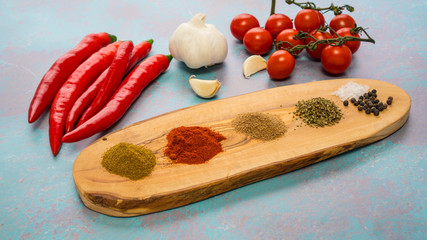 spice and vegetables pepper and tomatoes