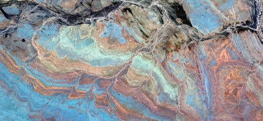 formation of lapis lazuli,  abstract photography of the deserts of Africa from the air. aerial view...
