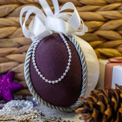 Hand made Christmas decors with pine cones