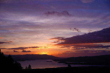 Sunset on the volcano of La Frontera in Monteverde. Costa Rica