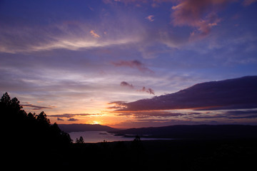 Beautiful Sunset on the volcano of La Frontera in Monteverde. Costa Rica