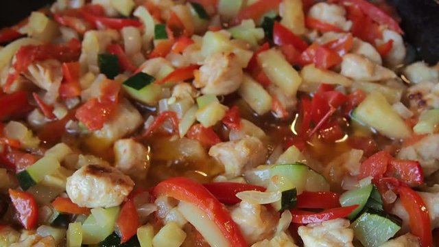 vegetables in a pan