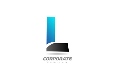 blue black alphabet letter L logo icon design for business