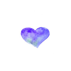 Watercolor multi-colored  heart on a white background. Valentine's Day. Holiday for lovers
