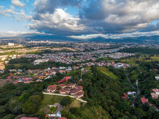 Beautiful aerial view of San Jose City in Costa Rica 