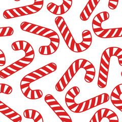 Vector seamless pattern from candy canes. Design for Christmas wrappings and backgrounds