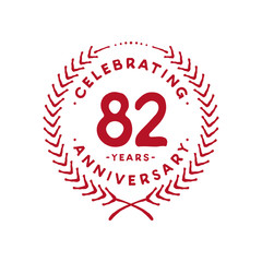 82 years design template. 82nd logo. Vector and illustration.