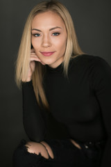 Beautiful portrait of young blond woman