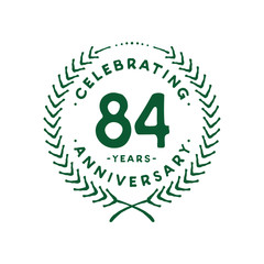 84 years design template. 84th logo. Vector and illustration.