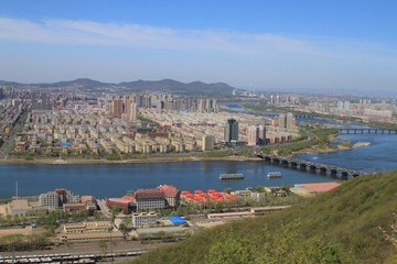 Fototapeta na wymiar Skyline of a Chinese city Jilin