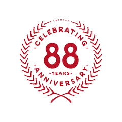 88 years design template. 88th logo. Vector and illustration.
