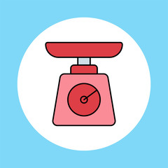 Fototapeta premium Kitchen scale vector icon sign symbol