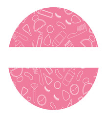 White copy space on beauty products pattern