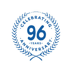 Fototapeta premium 96 years design template. 96th logo. Vector and illustration.