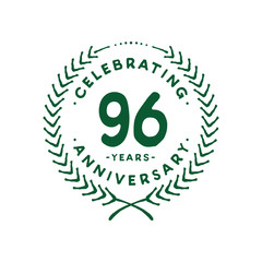 96 years design template. 96th logo. Vector and illustration.