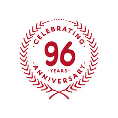 96 years design template. 96th logo. Vector and illustration.