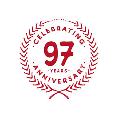 97 years design template. 97th logo. Vector and illustration.