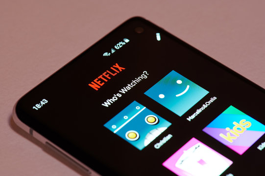 Using netflix app on smartphone