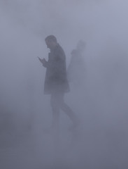 man in fog