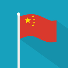 China flag icon- vector illustration