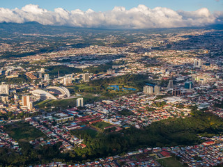 Beautiful aerial view of San Jose City in Costa Rica 