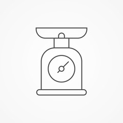 Kitchen scale vector icon sign symbol
