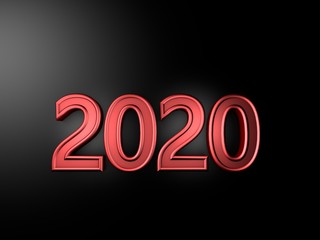 3d illustration of 2020 year background