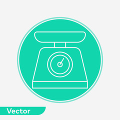 Kitchen scale vector icon sign symbol