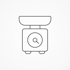 Kitchen scale vector icon sign symbol