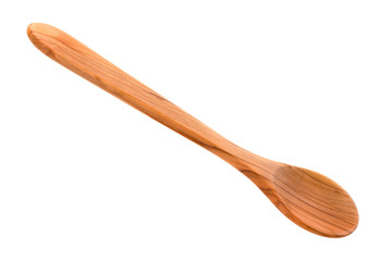 Wooden spoon isolated on a white background with clipping path
