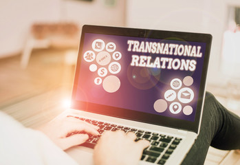 Handwriting text writing Transnational Relations. Conceptual photo International Global Politics...