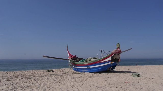 Barra de Mira - Portugal: a day at the beach. Traditional fishing boat