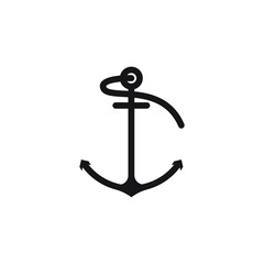 Anchor icon design. Sailor symbol isolated on white background. Vector illustration