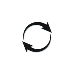 Double reverse arrow. Replace icon. Exchange sign isolated on white background. Vector illustration