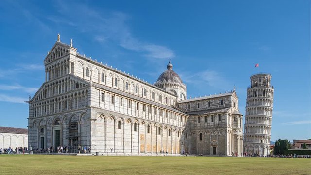 Time lapse video of Piazza dei Miracoli with Leaning Tower in Pisa, Italy