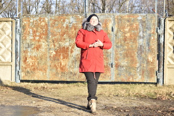 young woman in autumn park