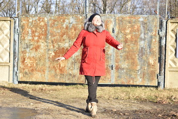 young woman in autumn park