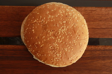 hamburger bun with sesame seeds