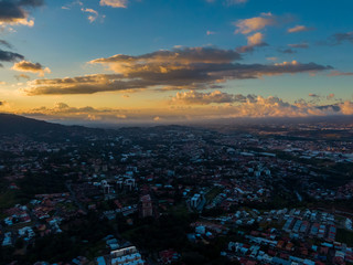 Beautiful aerial view of San Jose City in Costa Rica 