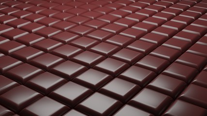 3D rendering brown abstract chocolate bar conceptual design background perspective view