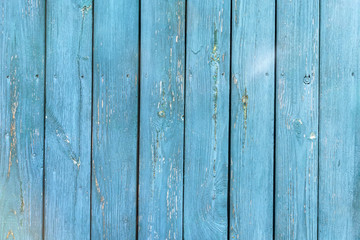 Vertical blue wooden planks close up background
