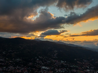 Beautiful aerial view of San Jose City in Costa Rica 
