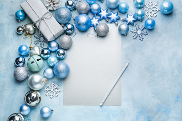 Empty letter to Santa Claus on color background