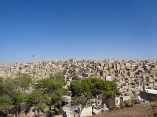 Fototapeta na wymiar view to jordan city at summer