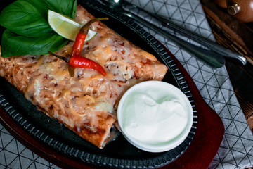 Mexican food - delicious tacos, burritos, fajitas, salads, soups, tortilla chip, nachos, shrimp