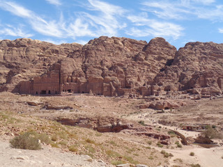 The Petra temple in jordan at summer