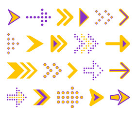 Flat arrows icons 