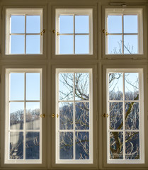 Winter sky View through the window.