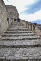 antiche scale in pietra Matera Basilicata Italia